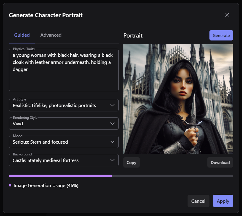 AI-Generated Character Portraits